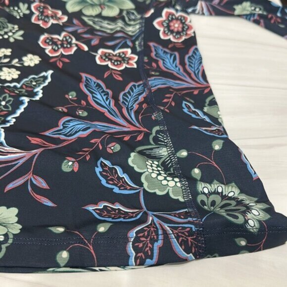 NWT Puma x Liberty Women's Navy Floral Quarter Zip Long Sleeve Blouse Top Size M - Picture 8 of 8